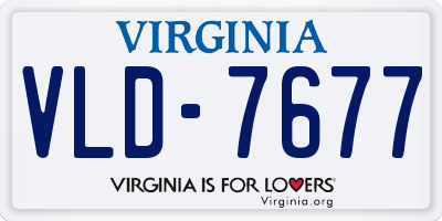 VA license plate VLD7677