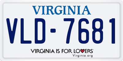 VA license plate VLD7681