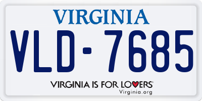 VA license plate VLD7685
