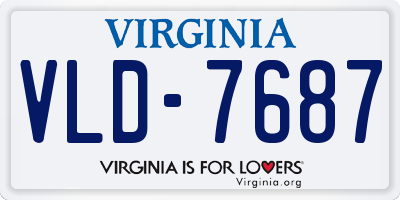 VA license plate VLD7687
