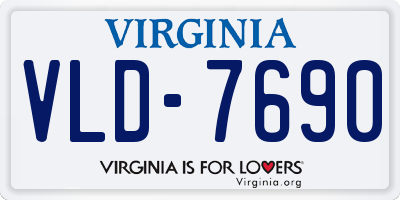VA license plate VLD7690