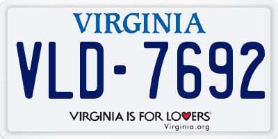 VA license plate VLD7692