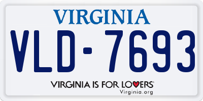 VA license plate VLD7693