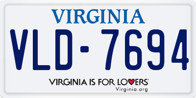 VA license plate VLD7694