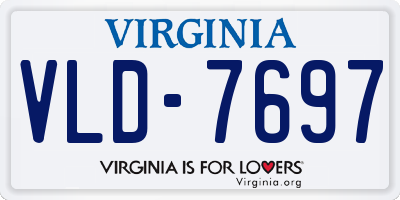 VA license plate VLD7697