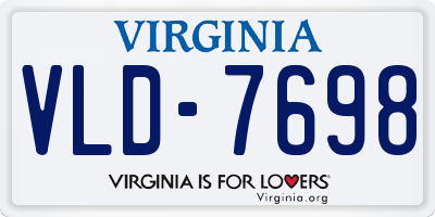 VA license plate VLD7698