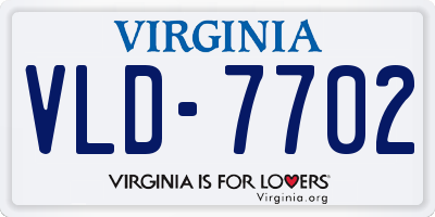 VA license plate VLD7702
