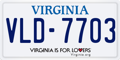VA license plate VLD7703