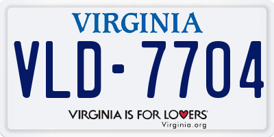 VA license plate VLD7704