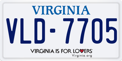 VA license plate VLD7705
