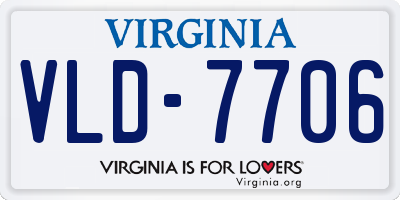 VA license plate VLD7706