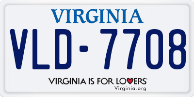 VA license plate VLD7708