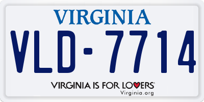 VA license plate VLD7714