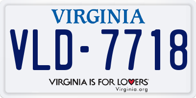 VA license plate VLD7718