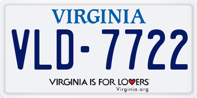 VA license plate VLD7722