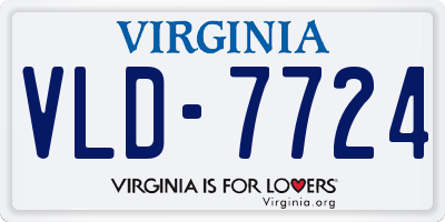 VA license plate VLD7724