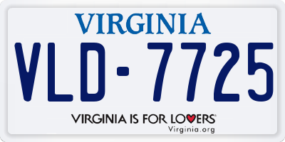 VA license plate VLD7725