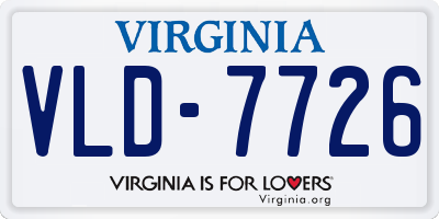 VA license plate VLD7726
