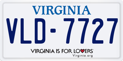 VA license plate VLD7727