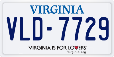 VA license plate VLD7729