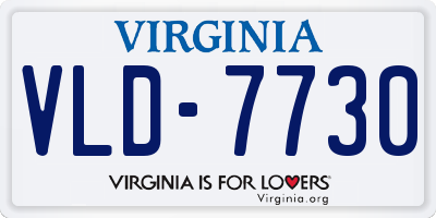 VA license plate VLD7730