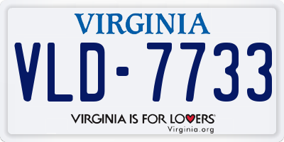 VA license plate VLD7733