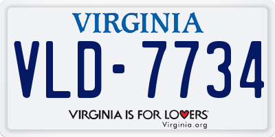 VA license plate VLD7734