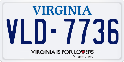 VA license plate VLD7736