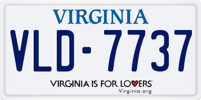 VA license plate VLD7737