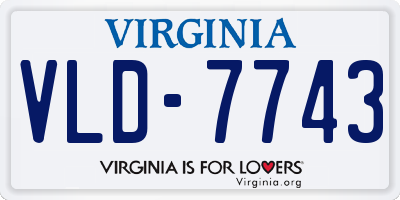 VA license plate VLD7743