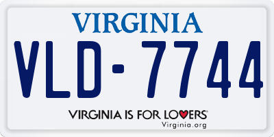 VA license plate VLD7744