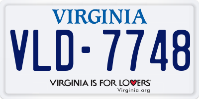 VA license plate VLD7748