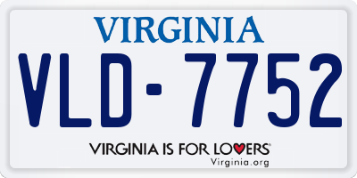 VA license plate VLD7752