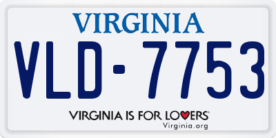 VA license plate VLD7753