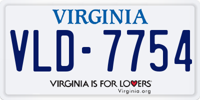 VA license plate VLD7754