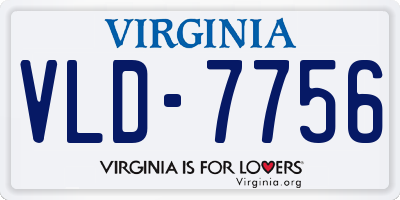 VA license plate VLD7756