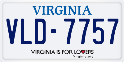 VA license plate VLD7757