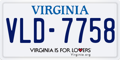 VA license plate VLD7758