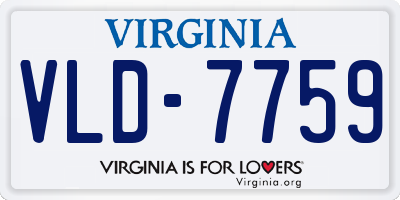 VA license plate VLD7759