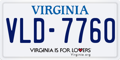 VA license plate VLD7760