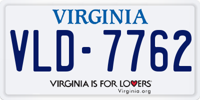 VA license plate VLD7762