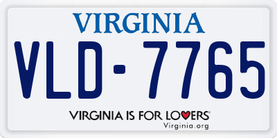 VA license plate VLD7765