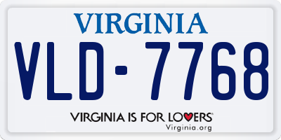 VA license plate VLD7768