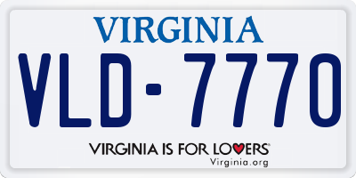 VA license plate VLD7770