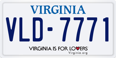 VA license plate VLD7771