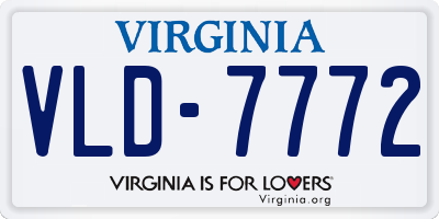 VA license plate VLD7772