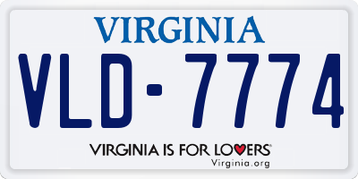 VA license plate VLD7774