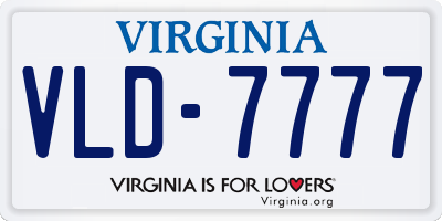 VA license plate VLD7777