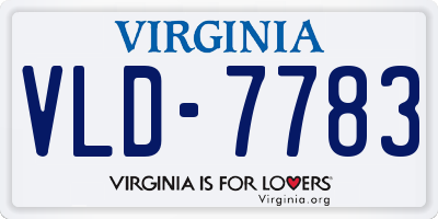 VA license plate VLD7783