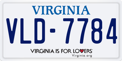 VA license plate VLD7784